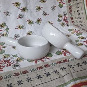 Set of two french onion soup bowls